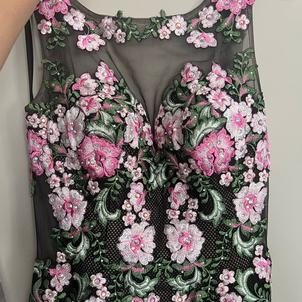 Designer backless black dress